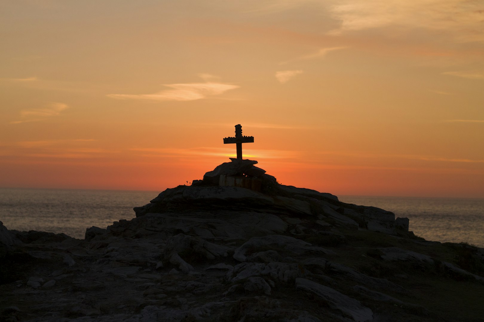 Cross in silhouette for at dawn